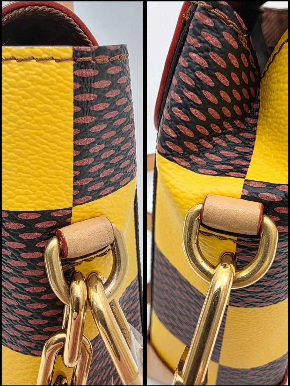 Louis Vuitton Nano Steamer Damier Pop Yellow N40536 Crossbody Bag